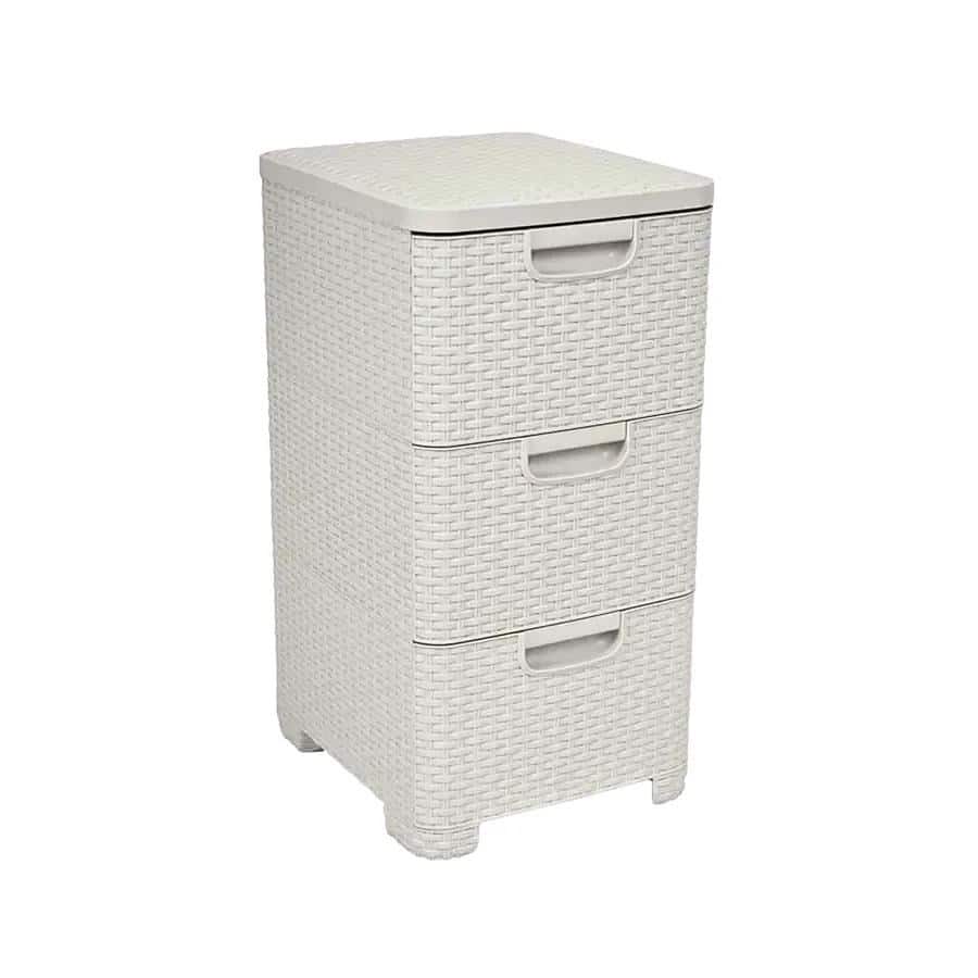 Regał z szufladami 3x14L rattan kremowy 206314 CURVER — zdjęcie 1 z 4