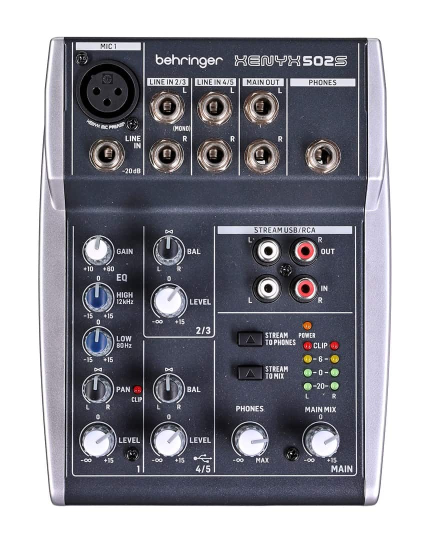 Behringer 502S - 5-kanałowy kompaktowy mikser analogowy z interfejsem USB zaprojektowany specjalnie do obsługi podcastów, streamowania oraz nagrywania w domu (OUTLET) — zdjęcie 1 z 8