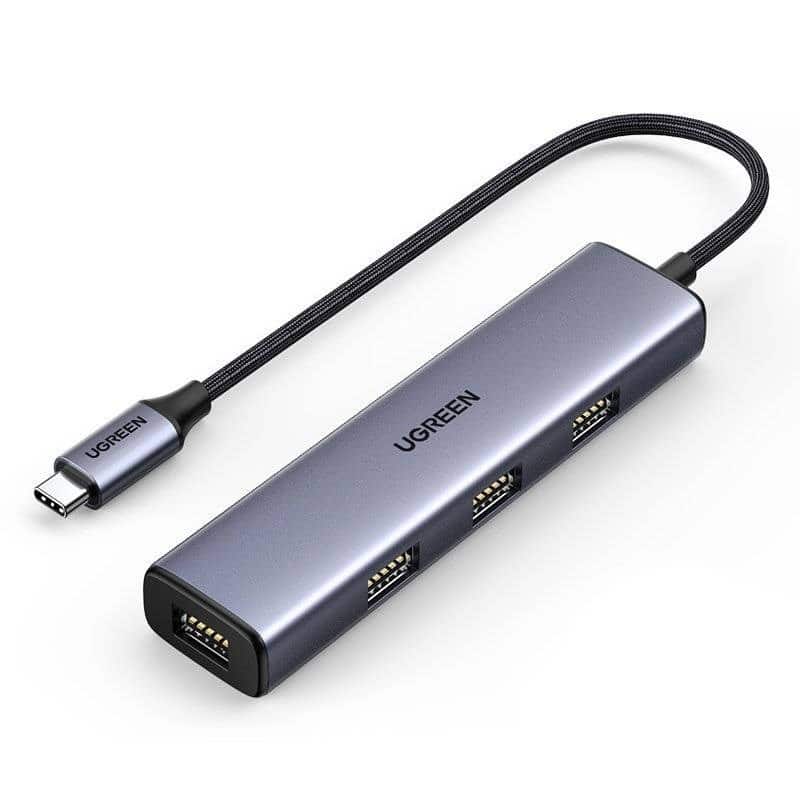 Hub USB-C Ugreen - 4x USB 3.2 Gen 1, srebrny — zdjęcie 1 z 5