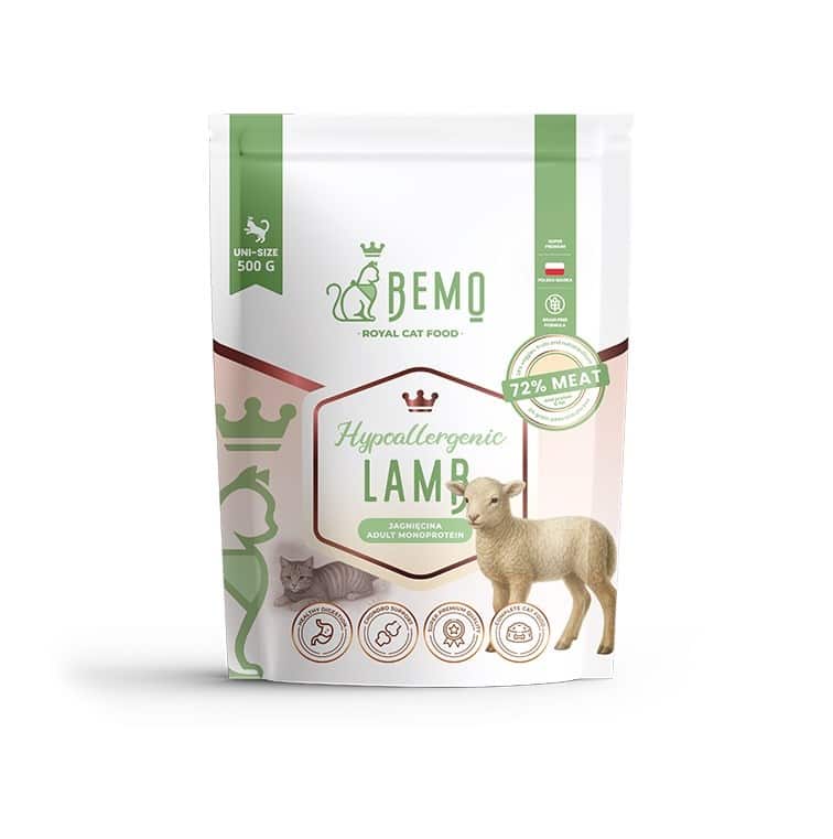 Karma sucha dla kota Bemo Hypoallergenic z jagnięciną 500g
