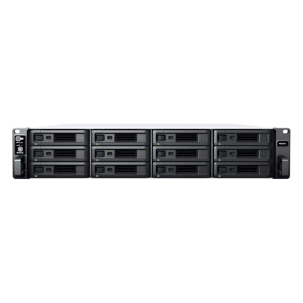 Serwer NAS Synology RS2423+ z procesorem Ryzen V1780B i obsługą 12 dysków 3,5"/2,5" SATA — zdjęcie 1 z 7