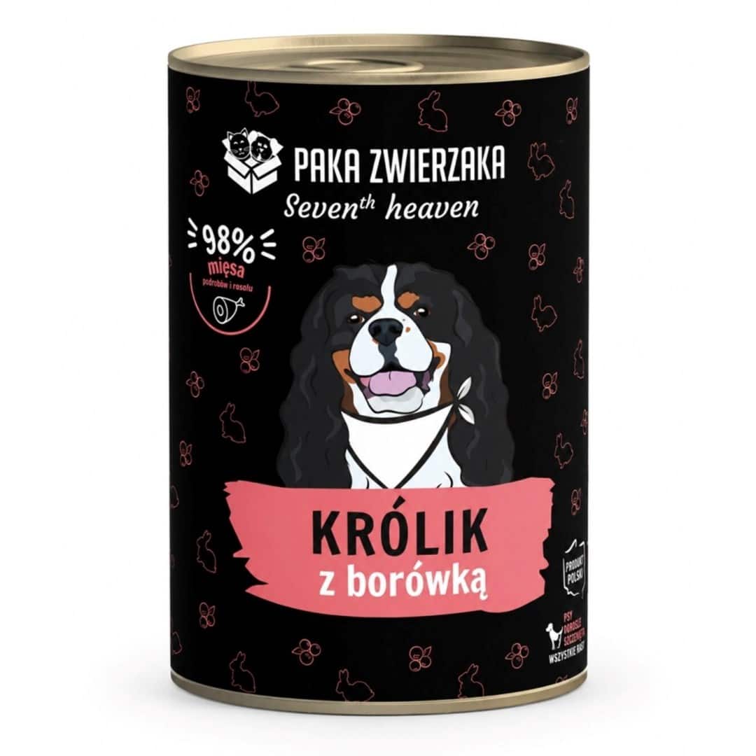 Mokra karma dla psa Seventh Heaven Królik z borówką 400g — zdjęcie 1 z 5