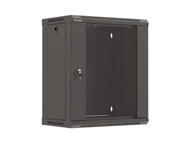 LANBERG SZAFA INSTALACYJNA RACK WISZĄCA 19" 12U 540X350 CZARNA DRZWI PRZESZKLONE (FLAT PACK) — zdjęcie 1 z 8