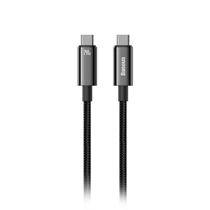 Kabel USB-C Baseus CAWJ040001, 240W, 480Mb/s, 1m, czarny — zdjęcie 1 z 7