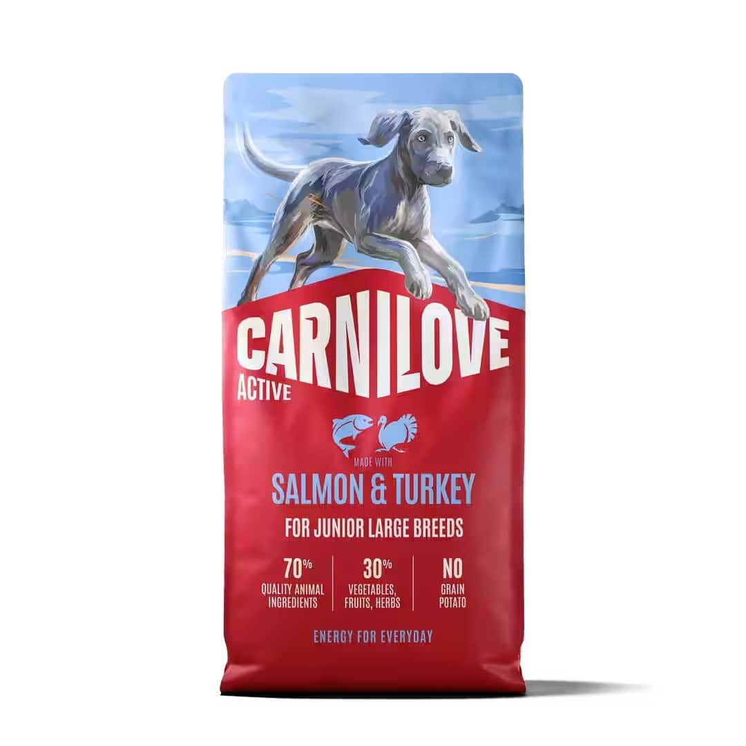 Karma sucha dla szczeniąt dużych ras Carnilove Active z łososiem i indykiem 12 kg