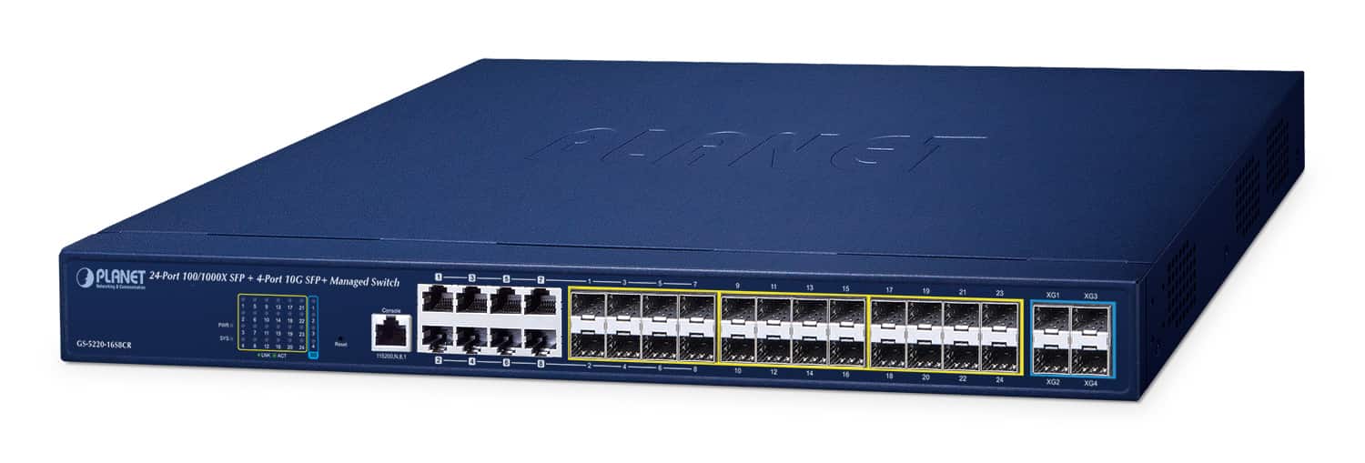 Switch Planet GS-5220-16S8CR (24 porty SFP, L2+)