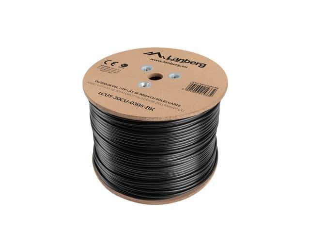 Kabel U/UTP Lanberg LCU5-30CU-0305-BK (UTP; 305m; kat. 5e; kolor czarny) — zdjęcie 1 z 3