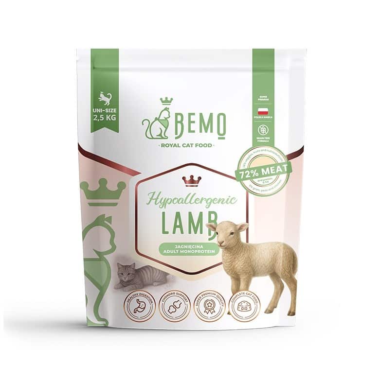 Hipoalergiczna karma sucha dla kota Bemo Cat z jagnięciną 2,5 kg