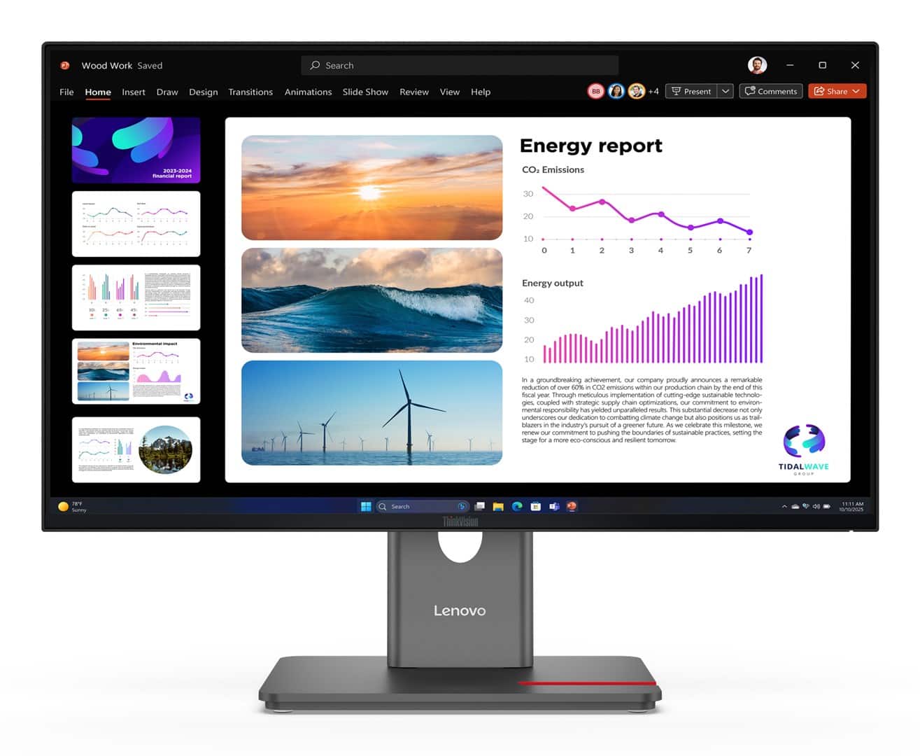 Lenovo ThinkVision P24Q-40 23.8"QHD 120Hz 300nits AG USB HDMI DP Raven Black — zdjęcie 1 z 8