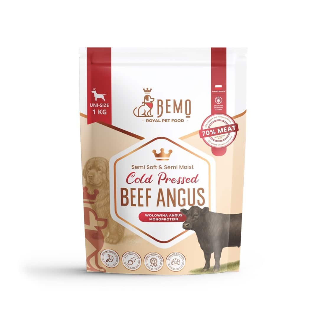 Karma sucha dla psa Bemo Cold Pressed Beef Angus - tłoczona na zimno z wołowiną Angus 1kg