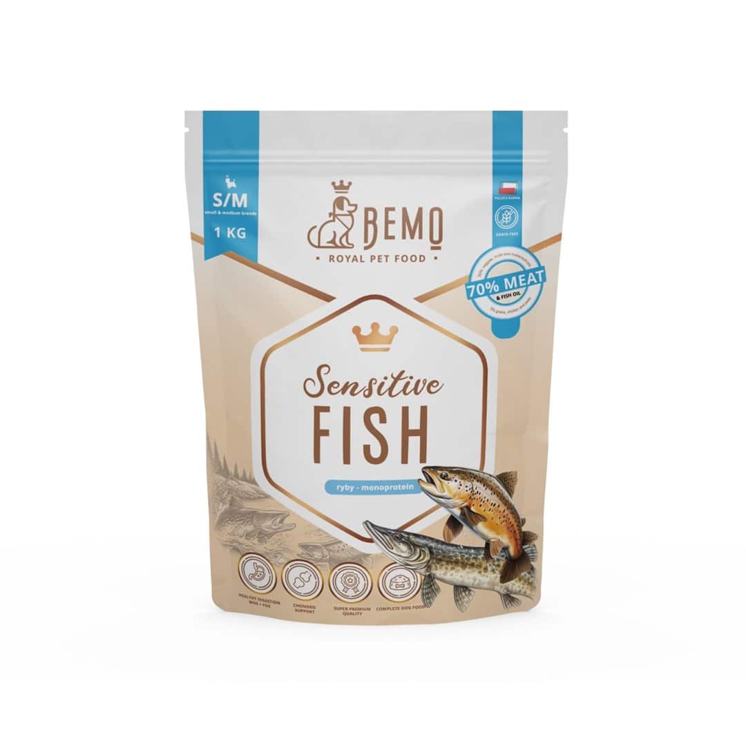 Karma sucha Bemo Sensitive Fish dla psów małych i średnich ras - 1kg