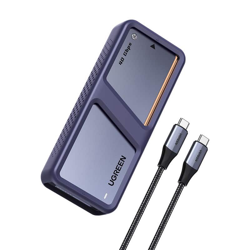 Obudowa zewnętrzna na dysk SSD M.2 NVMe Ugreen D703, USB4, szara — zdjęcie 1 z 4