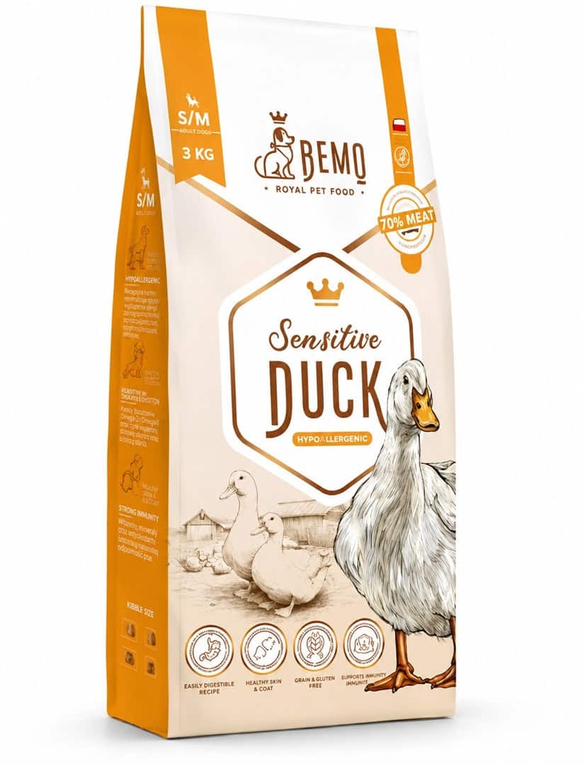Karma sucha dla psa Bemo Sensitive z kaczką (small/medium) 3kg