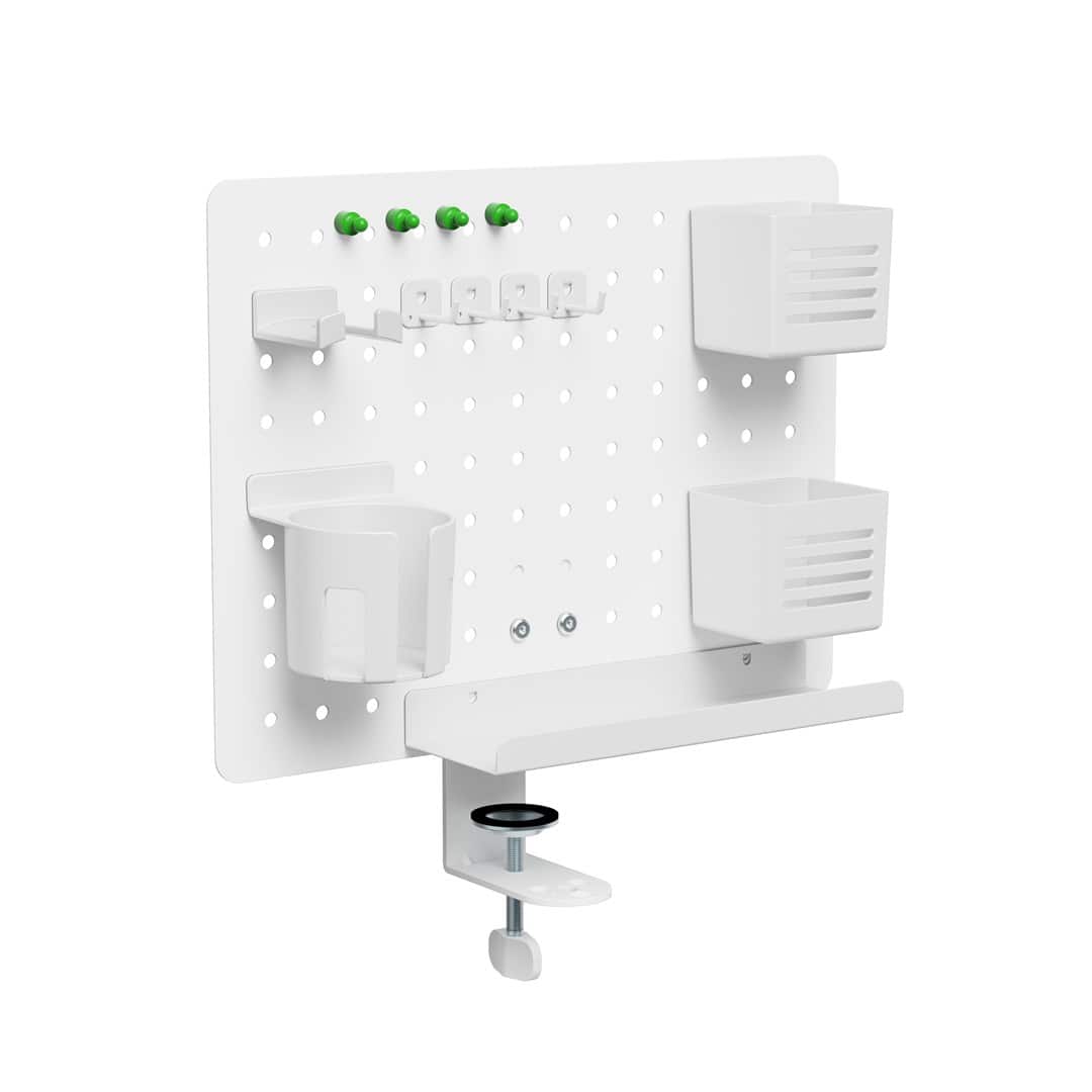 Organizer na biurko Activejet APB-002W. Obrotowa tablica perforowana, szaro-biała. — zdjęcie 1 z 8