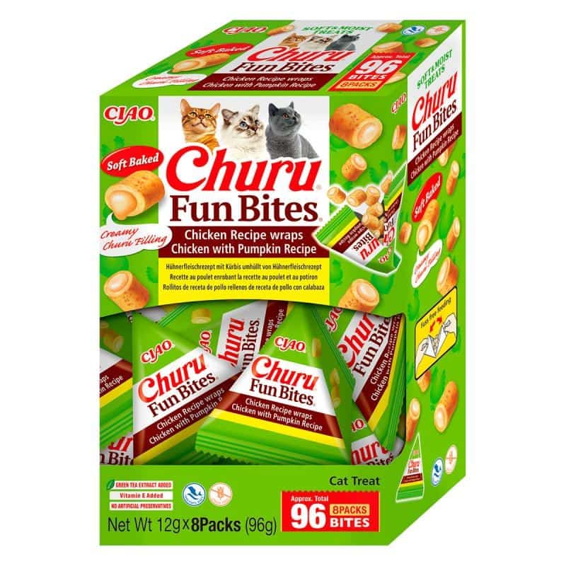Przysmak dla kota INABA CAT FUN BITES z kurczakiem i dynią 96g