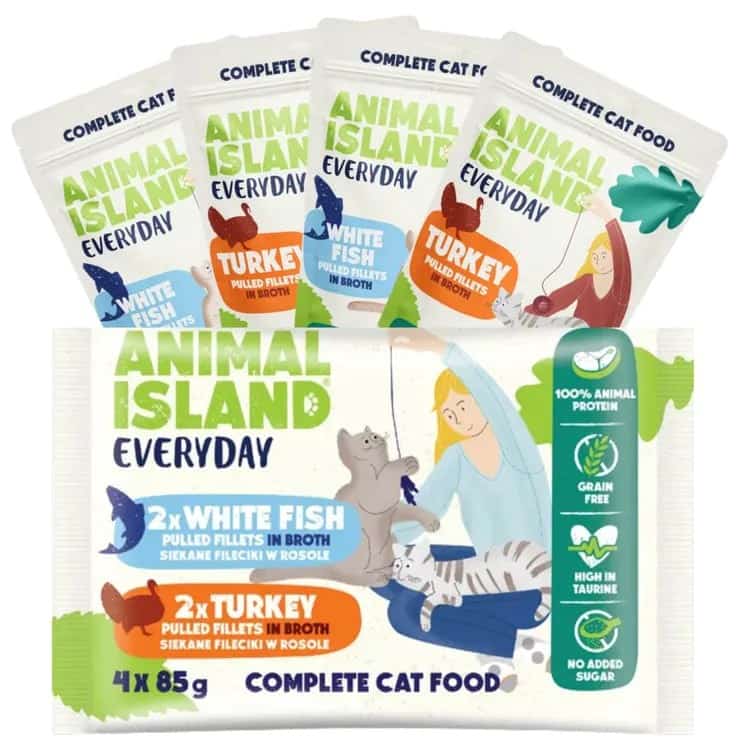 ANIMAL ISLAND Indyk / Biała ryba - 4x85g