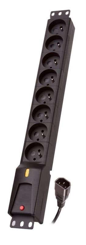 Listwa zasilająca Lestar LZRM 810 BW G-A K.: 8 x UTE, 10 A, 1,5m, czarna