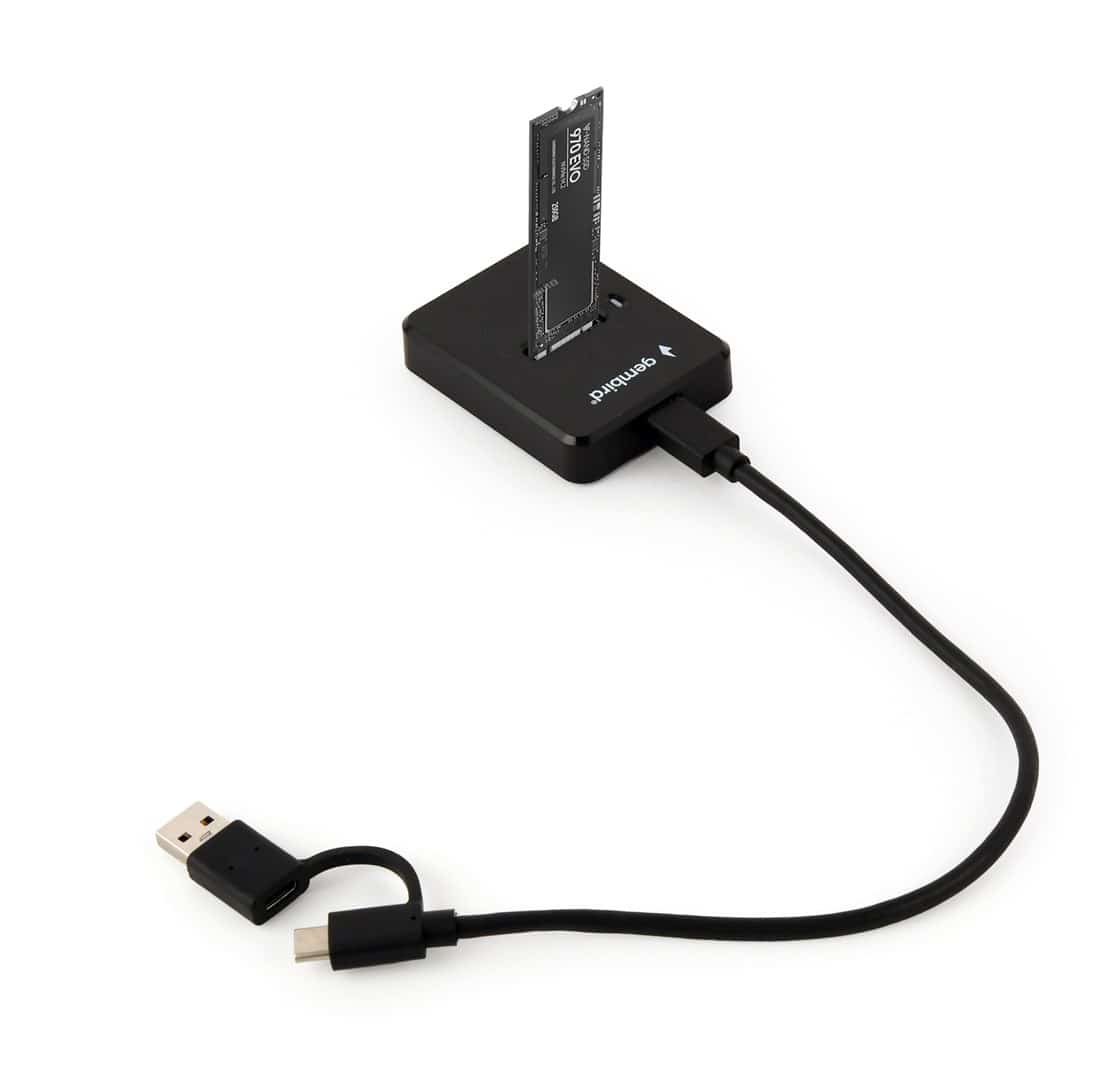 GEMBIRD STACJA DOKUJĄCA M.2 SATA I NVME SSD CZARNA
