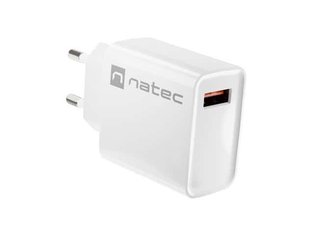 NATEC RIBERA USB-A 18W Biała Ładowarka