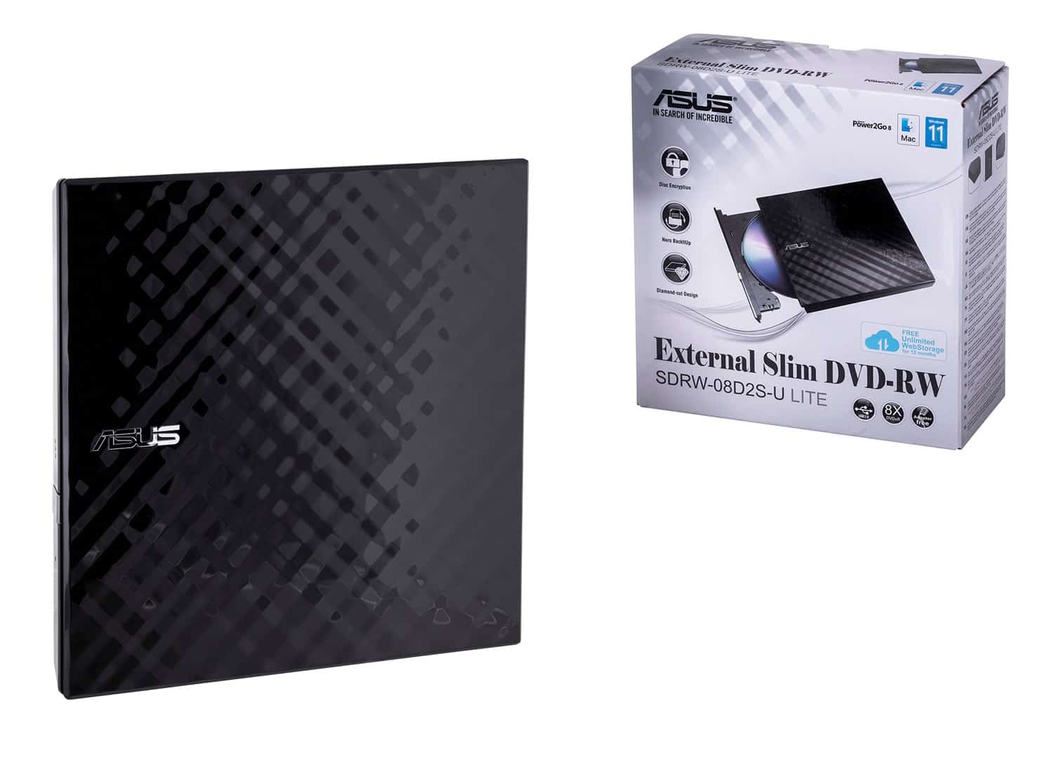 DVD-REC ASUS SDRW-08D2S-U LITE USB SLIM CZARNY