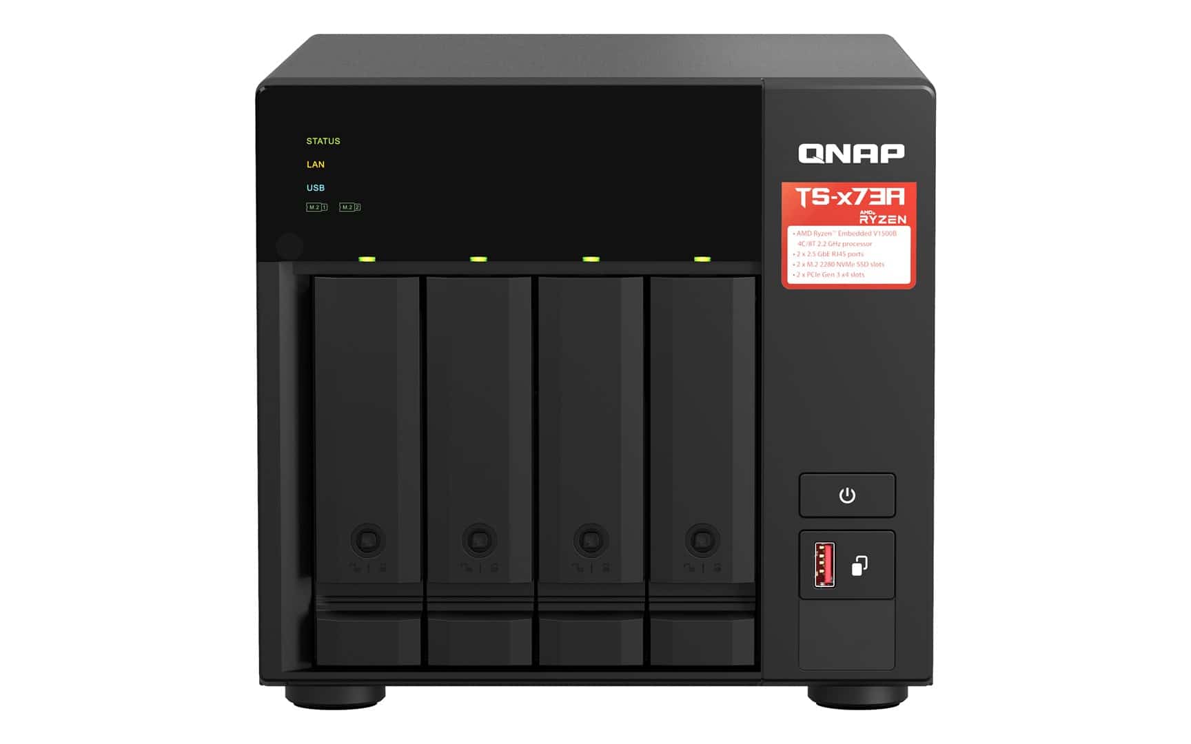 Qnap TS-473A, Tower, AMD Ryzen V1500B
