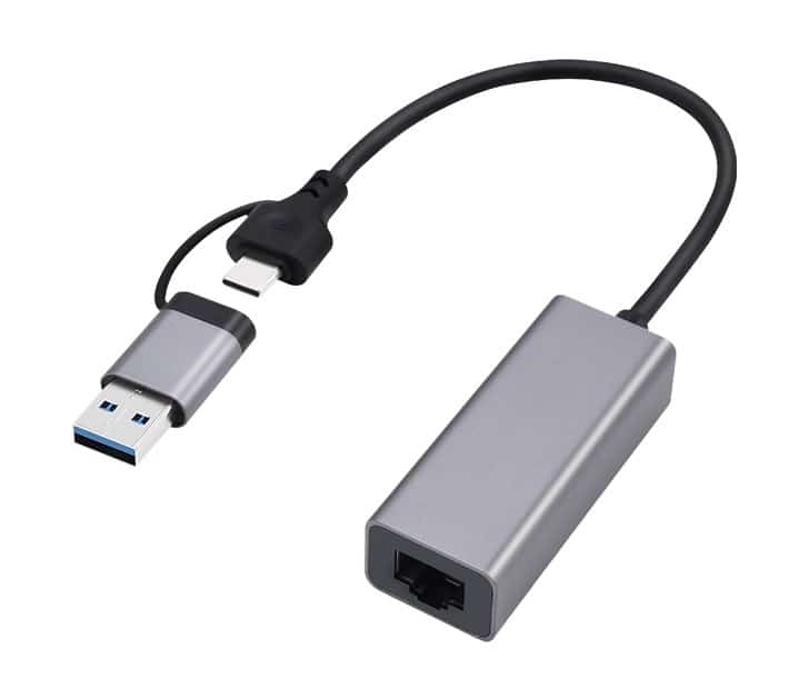 GEMBIRD ADAPTER USB 3.1 + USB-C -> LAN RJ45 15CM