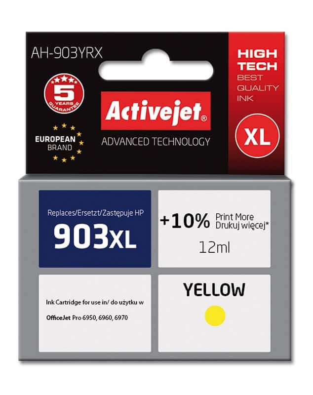 Activejet AH-903YRX Tusz, 12 ml, Kompatybilny z HP