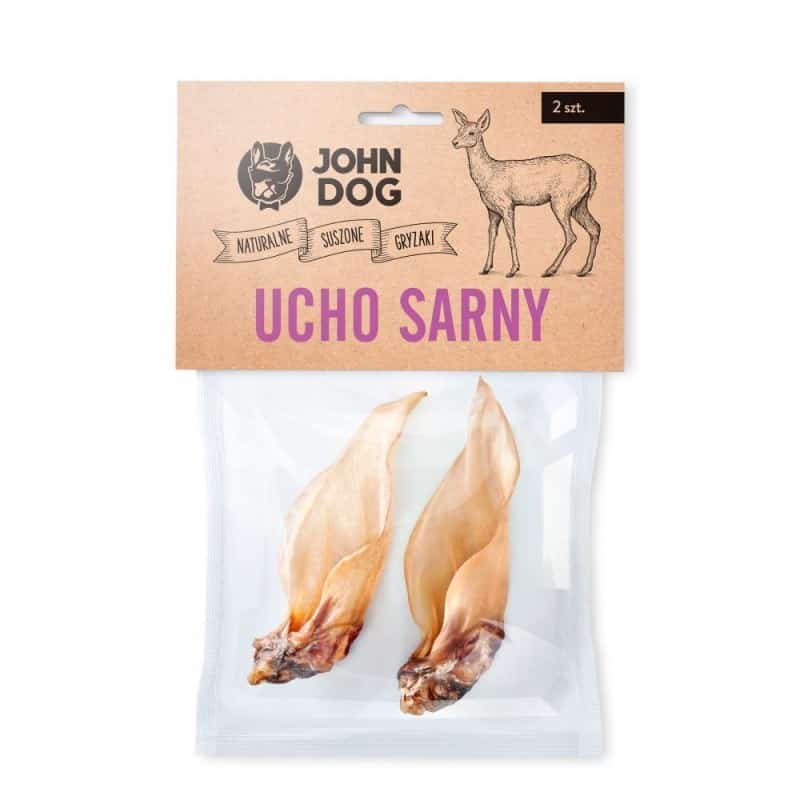 Gryzak naturalny z ucha sarny 200g - John Dog