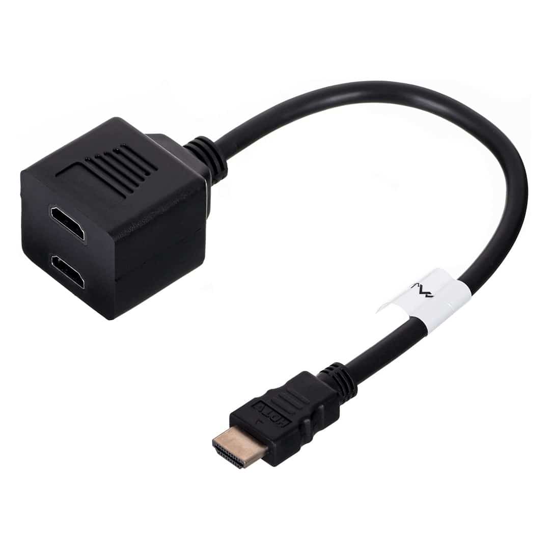 Splitter Lanberg AD-0019-BK (HDMI M - 2x HDMI F; 0,20m; czarny)