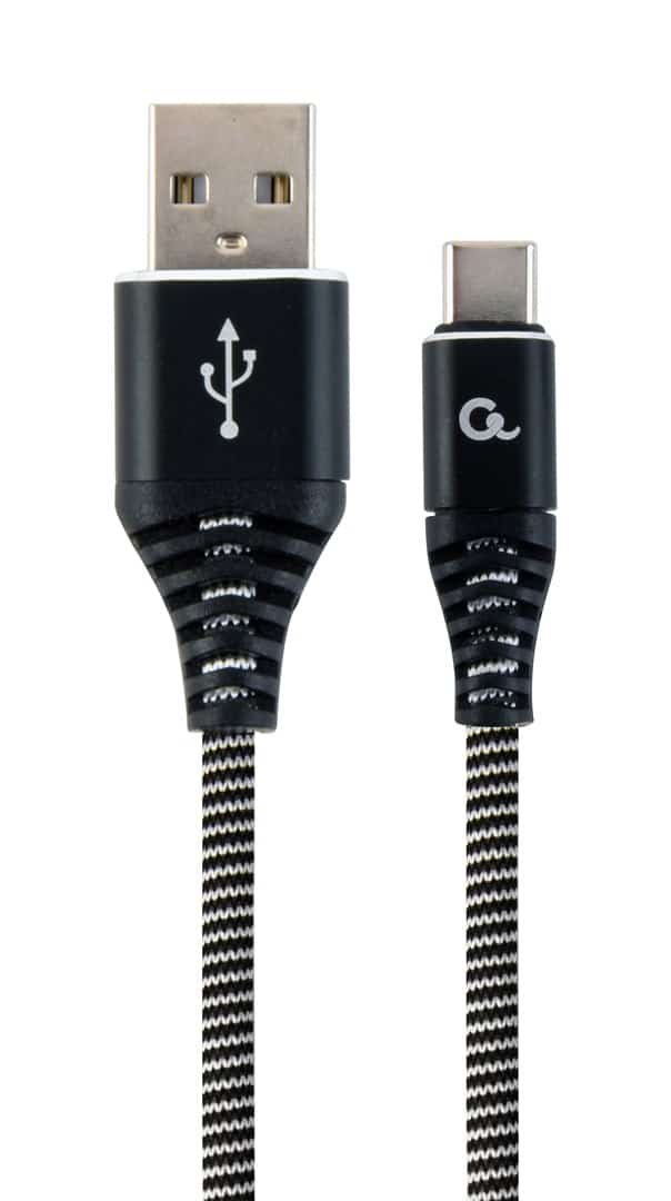 GEMBIRD PREMIUM KABEL USB-C 2.0 2M CZARNO/BIAŁY