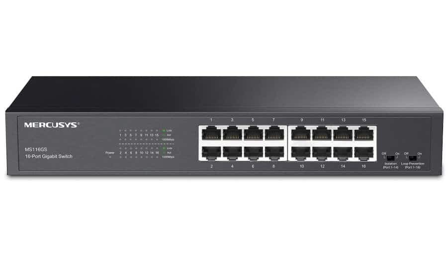Switch Mercusys MS116GS - Wolnostojący, Czarny