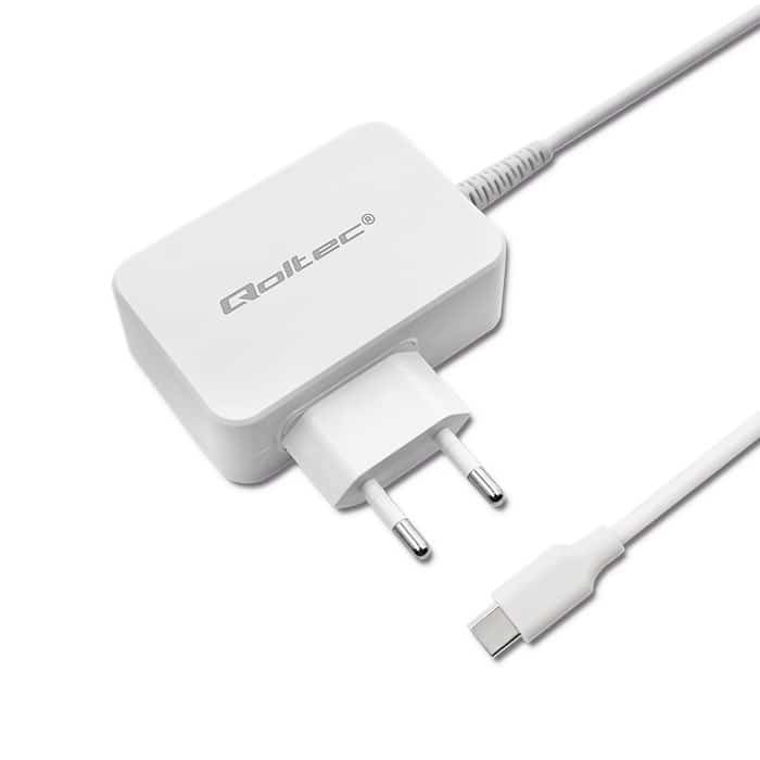 QOLTEC ZASILACZ SIECIOWY 65W USB-C BIAŁY