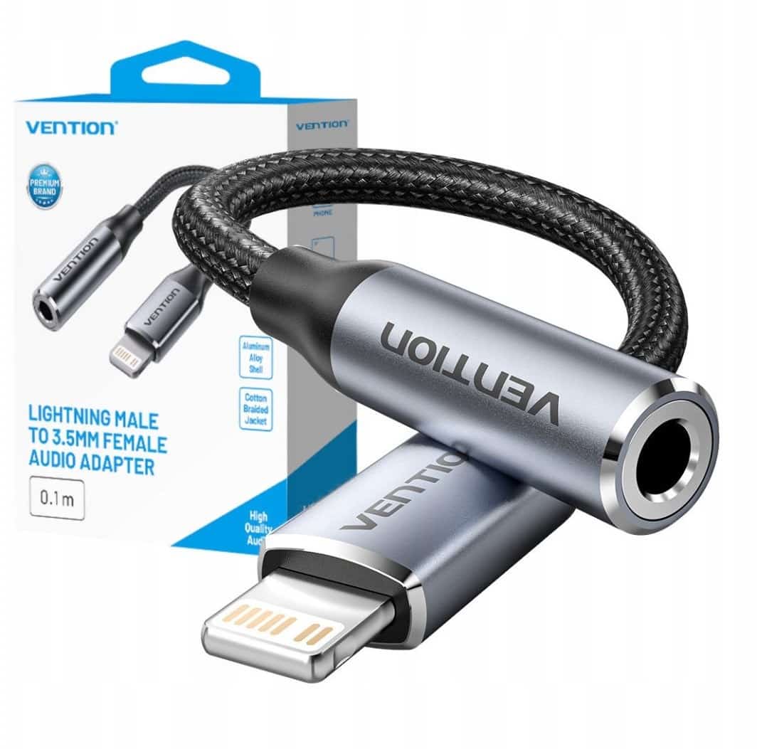 Adapter Lightning do 3.5mm Jack Vention 0,1m