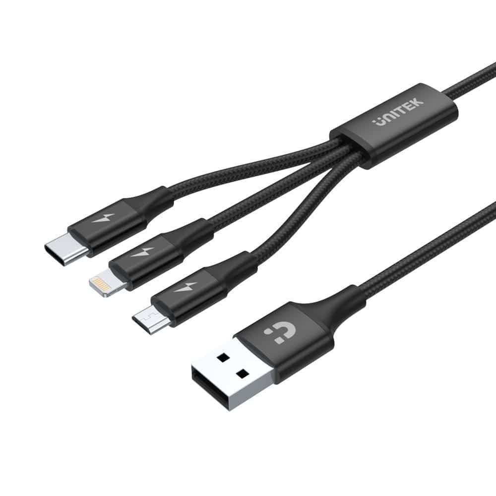 UNITEK PRZEWÓD USB 3IN1CHARGING C, LIGHTNING, MUSB