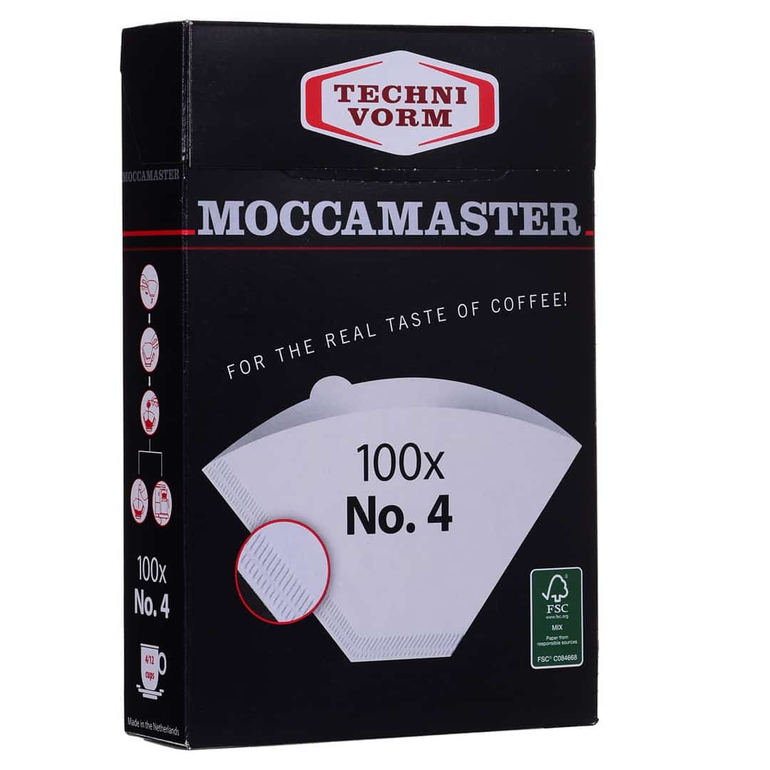 Zestaw 100 filtrów do kawy Moccamaster Nr 4, biały
