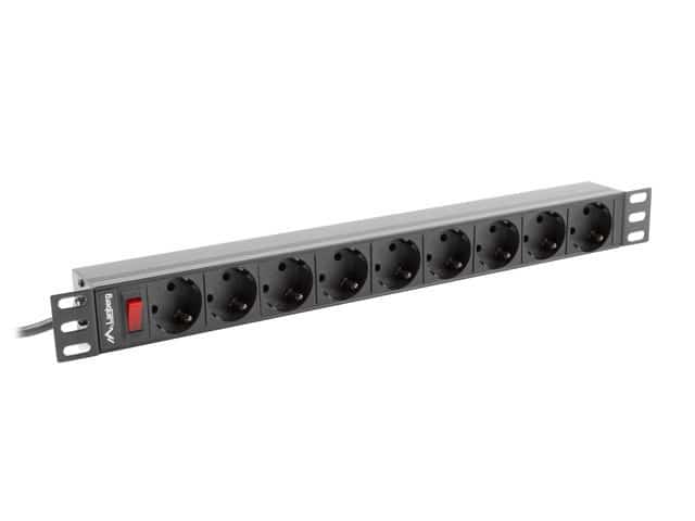 LANBERG LISTWA ZASILAJĄCA RACK 19" PDU 1U, 16A, 9X SHUKO, 3M