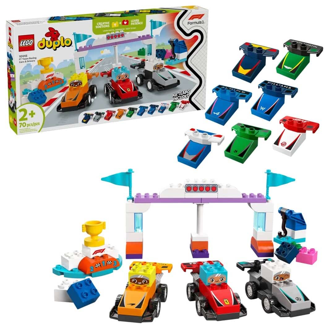 Zestaw LEGO Duplo 10445 - Bolidy i kierowcy Formuły 1