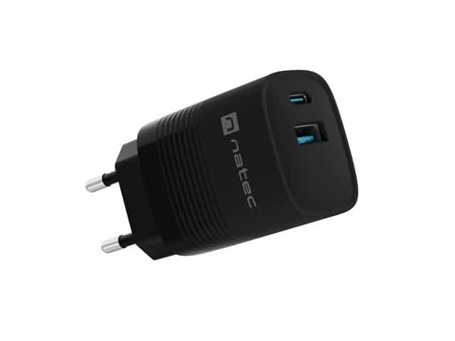 NATEC RIBERA GAN 30W 1x USB-A 1x USB-C Czarna