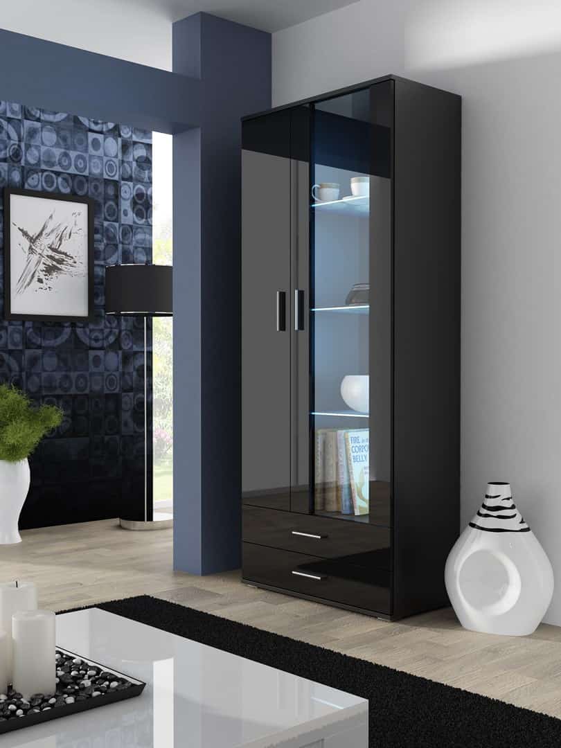 Witryna SOHO S6 2D2S czarny/czarny połysk