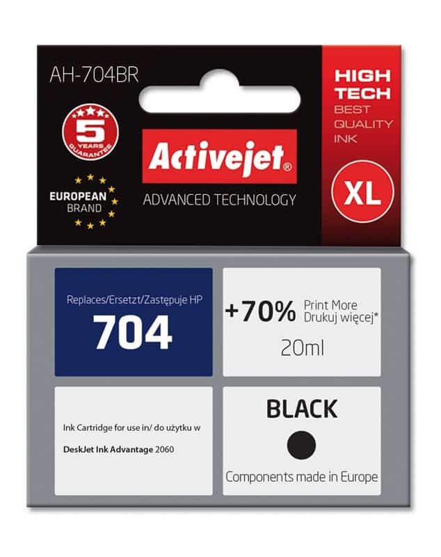 Activejet AH-704BR Tusz, 20 ml, czarny, kompatybilny z HP