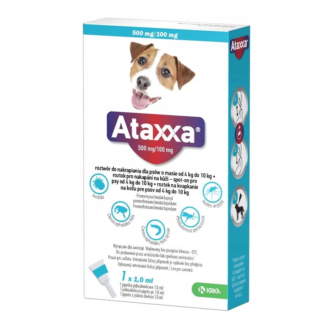 ATAXXA 500MG/100 MG SPOT ON 1 ML 1 PIPETA Dla Psów