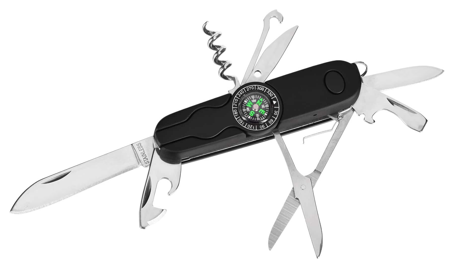 Scyzoryk AZYMUT Izeron - 13 narzędzi, 90 mm czarny