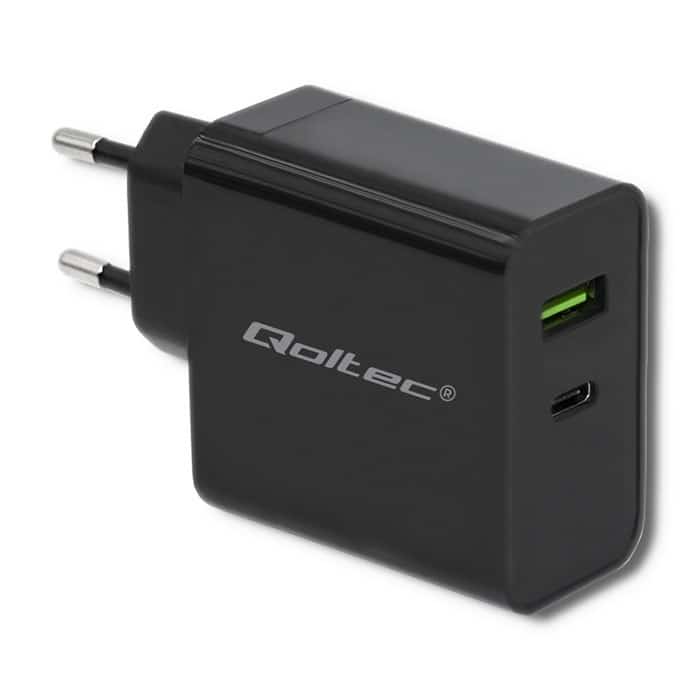 QOLTEC ŁADOWARKA SIECIOWA 42W | 5-20V | 2.25-3A | CZARNA