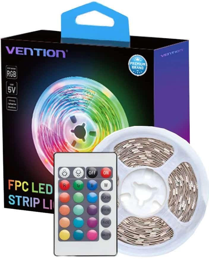 Taśma świetlna Vention RGB FPC LED 5m z pilotem IR