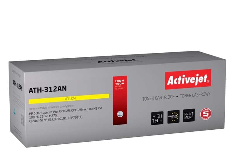 Activejet ATH-312AN Toner Zamiennik Canon, HP 126A CRG-729Y, CE312A; 1000 stron