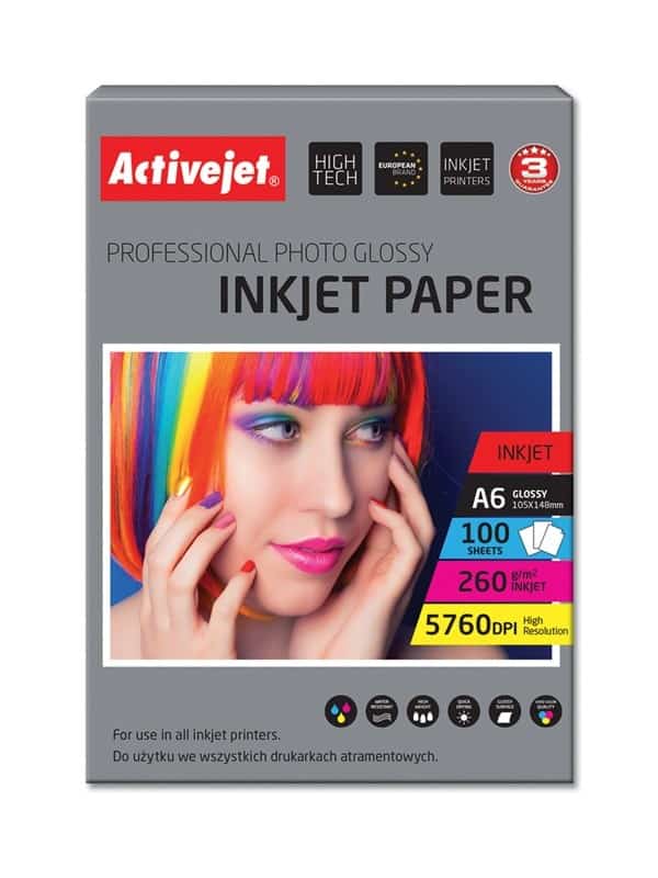 Activejet AP6-260GR100 - Papier 10x15, 100 szt.