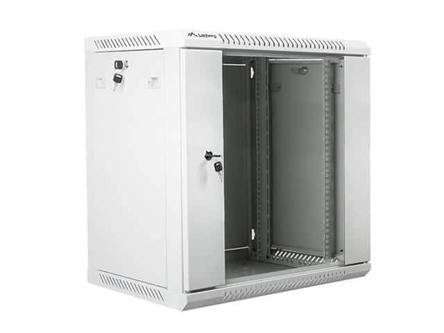 Szafa rack Lanberg WF01-6412-10S, 12U, 635mm, szklana, szara