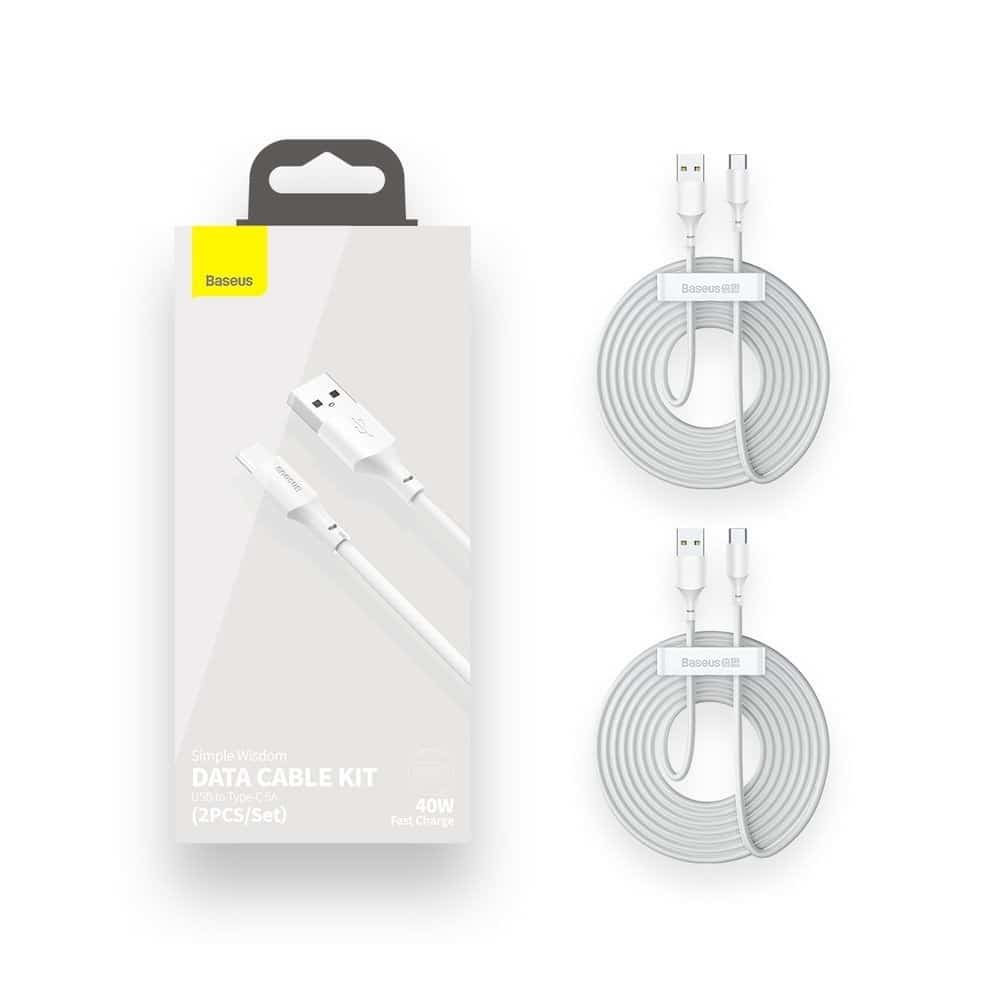 BASEUS KABEL USB/USB-C SIMPLE WISDOM, 40W, 1.5M