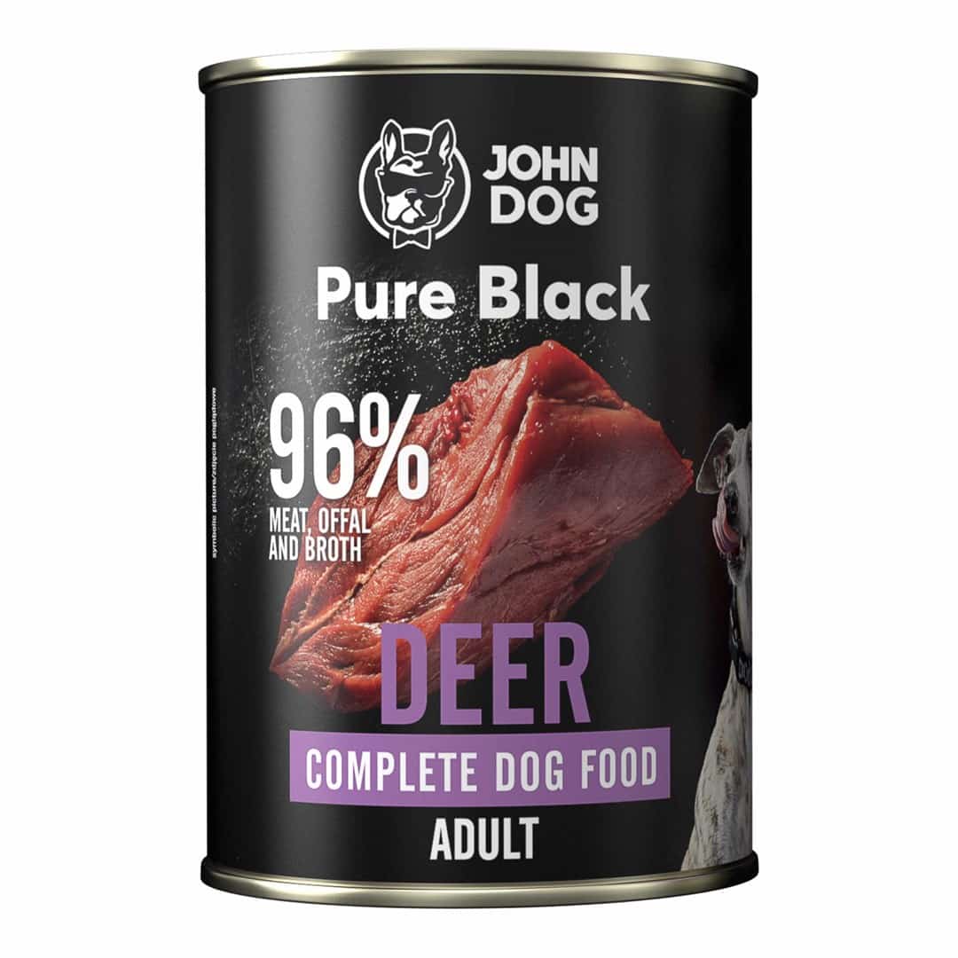 John Dog Pure Black dorosły jeleń karma mokra 400g