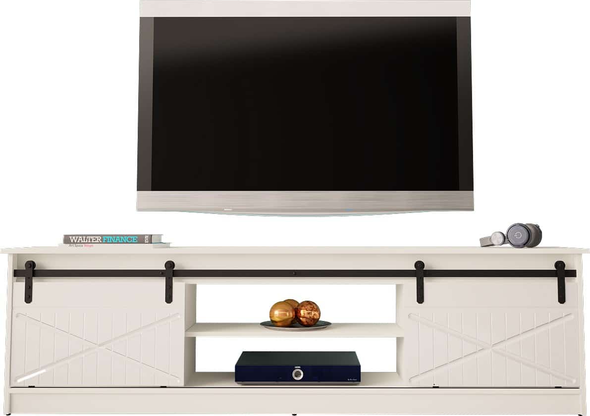 Szafka RTV GRANERO 200x56,7x35 biała z połyskiem